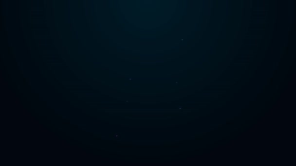 Linha de néon brilhante Brincos ícone isolado no fundo preto. Acessórios de jóias. Animação gráfica em movimento de vídeo 4K — Vídeo de Stock