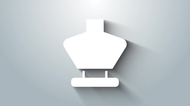 Weiße Halskette auf Schaufensterpuppe Symbol isoliert auf grauem Hintergrund. Schmuckbüste. Dummy für Modeschmuck. Ständer für Schmuck. 4K Video Motion Grafik Animation — Stockvideo