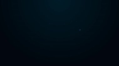 Parlayan neon hattı web kamera simgesi siyah arkaplanda izole edildi. Sohbet kamerası. Web kamerası simgesi. 4K Video hareketli grafik canlandırması