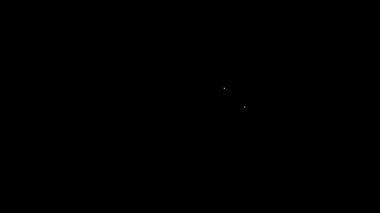 Beyaz çizgi bilgisayar soğutucu simgesi siyah arkaplanda izole edildi. Bilgisayar donanım pervanesi. 4K Video hareketli grafik canlandırması