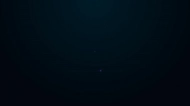 Parlayan neon hattı web kamera simgesi siyah arkaplanda izole edildi. Sohbet kamerası. Web kamerası simgesi. 4K Video hareketli grafik canlandırması