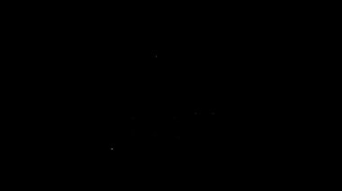 Beyaz çizgi Elektronik bilgisayar bileşenleri anakart dijital çip entegre bilim ikonu siyah zemin üzerinde izole. Devre kartı. 4K Video hareketli grafik canlandırması