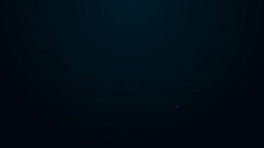 Parlayan neon hattı Sunucu, Data, Web sunucu simgesi siyah arkaplanda izole edildi. 4K Video hareketli grafik canlandırması