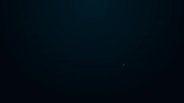 Parlayan neon hattı Bilgisayar monitörü simgesi siyah arkaplanda izole edildi. Elektronik cihaz. Ön manzara. 4K Video hareketli grafik canlandırması