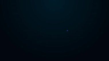 Parlayan neon hattı Sunucu, Data, Web sunucu simgesi siyah arkaplanda izole edildi. 4K Video hareketli grafik canlandırması