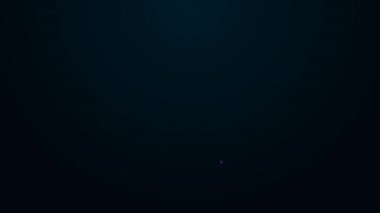 Parlayan neon çizgisi Optik disk sürücüsü simgesi siyah arkaplanda izole edildi. Veri diski okumak ve yazmak için CD DVD dizüstü bilgisayarı çekmecesi. 4K Video hareketli grafik canlandırması