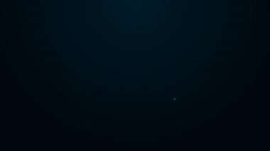 Parlak neon çizgi RAM, siyah arkaplanda izole edilmiş rastgele erişim bellek simgesi. 4K Video hareketli grafik canlandırması