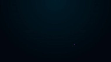 Parlayan neon hattı Bilgisayar soğutucu simgesi siyah arkaplanda izole edildi. Bilgisayar donanım pervanesi. 4K Video hareketli grafik canlandırması