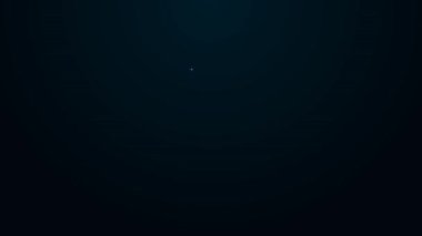 Parlak neon hattı. Çamaşır deterjanı, çamaşır suyu, bulaşık deterjanı ya da siyah arka planda izole edilmiş başka bir temizlik maddesi ikonu için plastik şişe. 4K Video hareketli grafik canlandırması