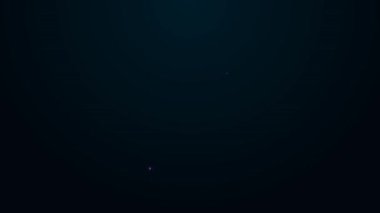 Parlayan neon hattı yıkama ikonu siyah arkaplanda izole edildi. Çamaşır makinesi simgesi. Çamaşır makinesi, çamaşır makinesi. Ev aletleri sembolü. 4K Video hareketli grafik canlandırması