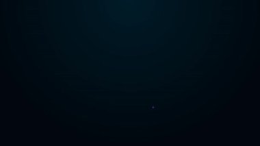 Parlayan neon hattı elbise askısı simgesi siyah arkaplanda izole edildi. Vestiyer ikonu. Kıyafet servis sembolü. Çamaşır askı tabelası. 4K Video hareketli grafik canlandırması