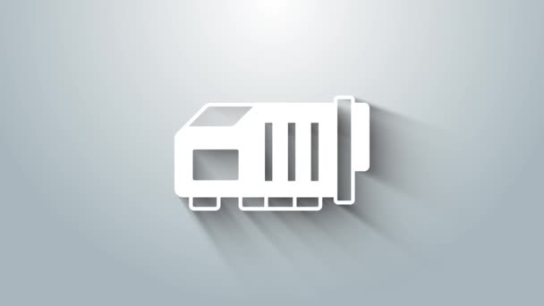 Biała ikona karty graficznej na szarym tle. 4K Animacja graficzna ruchu wideo — Wideo stockowe