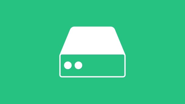 Serveur blanc, données, icône Hébergement Web isolé sur fond vert. Animation graphique de mouvement vidéo 4K — Video