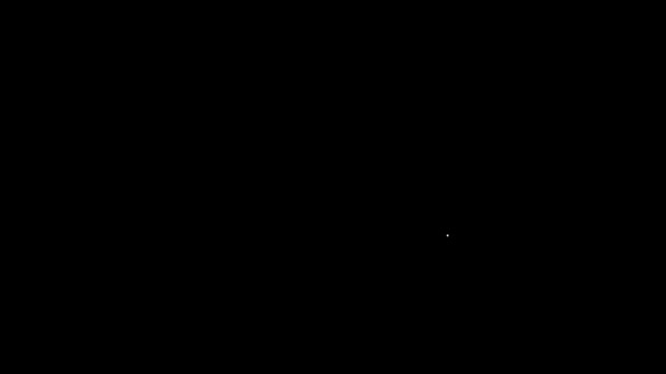 Linea bianca icona dello schermo del monitor del computer isolato su sfondo nero. Dispositivo elettronico. Vista frontale. Animazione grafica 4K Video motion — Video Stock