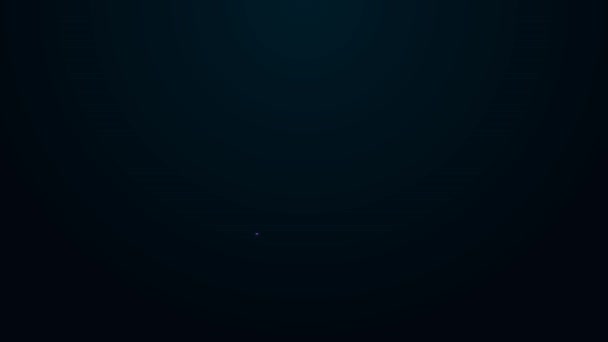 Leuchtende Leuchtschrift Computermaus-Symbol isoliert auf schwarzem Hintergrund. Optisch mit Radsymbol. 4K Video Motion Grafik Animation — Stockvideo
