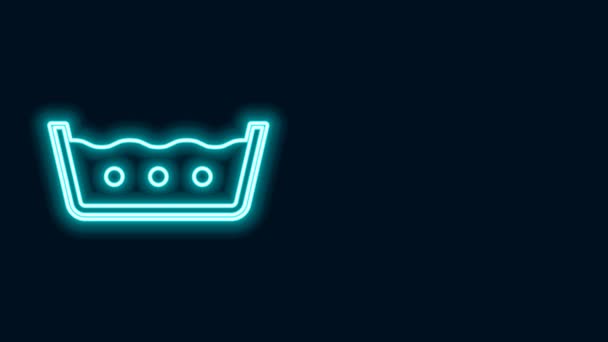 Žhnoucí neonová čára Mytí pod 50 stupňů Celsia ikona izolované na černém pozadí. Teplotní mytí. 4K Video pohybová grafická animace — Stock video