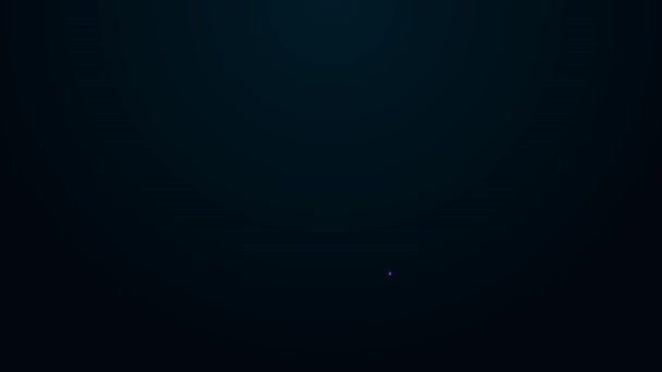 Zářící neonová čára Visací skříň ikona izolované na černém pozadí. Ikona šatny. Symbol služby oblečení. Věšák na prádlo. Grafická animace pohybu videa 4K — Stock video