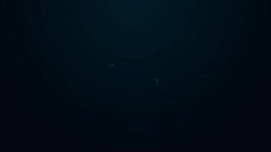 Siyah arkaplanda izole edilmiş pencere simgesi için kauçuk temizleme servisiyle parlayan neon hattı. Silecek, kazıyıcı, silecek. 4K Video hareketli grafik canlandırması