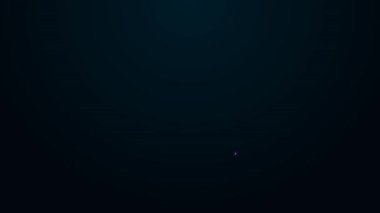 Temizlik simgesi için parlayan neon hattı fırçası siyah arkaplanda izole edildi. 4K Video hareketli grafik canlandırması