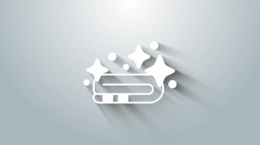Beyaz havlu yığını simgesi gri arkaplanda izole edildi. 4K Video hareketli grafik canlandırması