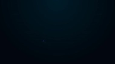Parlak neon hattı, siyah arkaplanda 30 derecenin altına iniyor. Sıcaklık temizleme. 4K Video hareketli grafik animasyonu