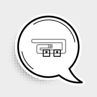 Gri arkaplanda çizgi dalış kuşağı simgesi izole edildi. Dalış takımları. Su altı ekipmanları. Renkli taslak konsepti. Vektör.