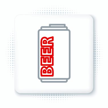 Çizgi Birası simgesi beyaz arkaplanda izole edilebilir. Renkli taslak konsepti. Vektör.