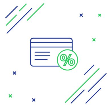 Beyaz arkaplanda yüzde ikonu olan satır indirimi kartı. Sadakat puanı kartı. Renkli taslak konsepti. Vektör.