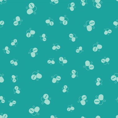 Yeşil kapsül ikonunun yeşil vitamin kompleksi yeşil arka planda izole edilmiş kusursuz desen. Sağlıklı bir yaşam tarzı. Vektör.