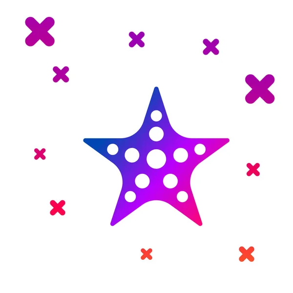 Ікона Color Starfish Ізольована Білому Тлі Градієнтні Випадкові Динамічні Форми — стоковий вектор