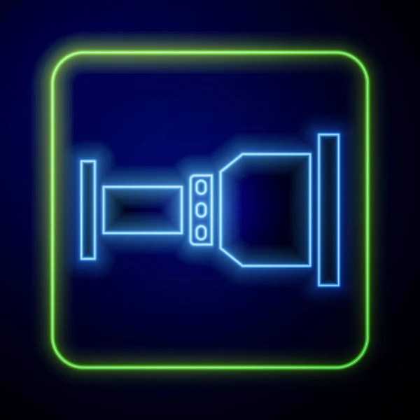 Glödande Neon Pipe Adapter Ikon Isolerad Blå Bakgrund Rörledningsdelar Olika — Stock vektor