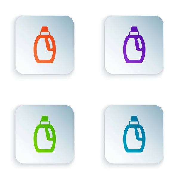 Botol Plastik Warna Untuk Deterjen Cuci Pemutih Cairan Pencuci Piring - Stok Vektor