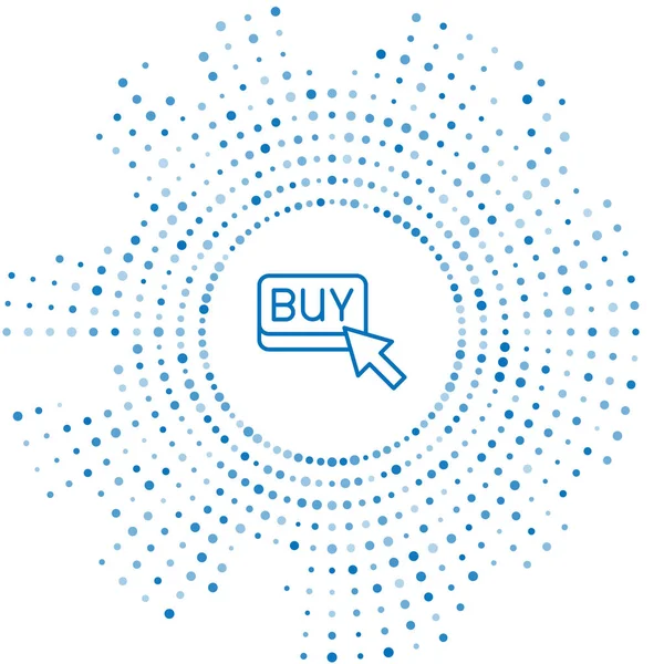 蓝色线购买按钮图标隔离在白色背景 金融和股票投资市场概念 随机圆点 — 图库矢量图片