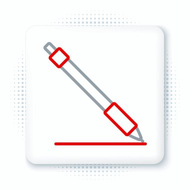 Beyaz arkaplanda satır kalem satırı simgesi izole edildi. Renkli taslak konsepti. Vektör