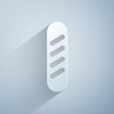 Kağıt, gri arka planda izole edilmiş Fransız baget ekmeği ikonu. Kağıt sanatı tarzı. Vektör