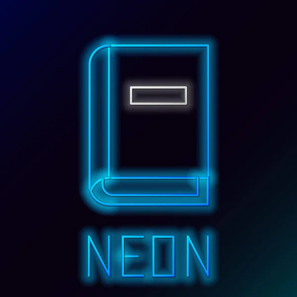 Világító neon line Felhasználói kézikönyv ikon elszigetelt fekete háttér. Használati utasítás. Utasítás jel. Használat előtt olvassa el. Színes vázlat koncepció. Vektor — Stock Vector