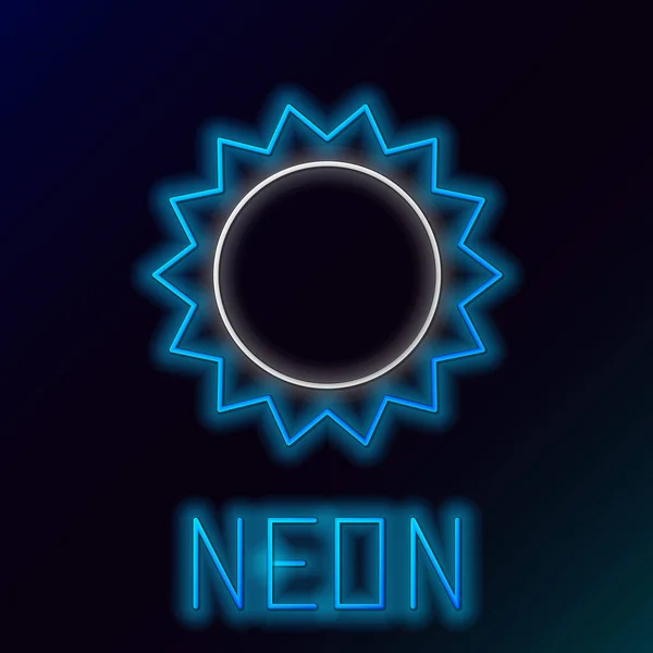 Ragyogó neon vonal Sun ikon elszigetelt fekete háttérrel. Nyári szimbólum. Szép napsütéses napot. Színes vázlat koncepció. Vektor — Stock Vector