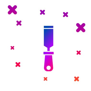 Beyaz arkaplanda Rasp metal renk dosya simgesi izole edildi. Ahşap ve metalle çalışmak için Rasp. Tezgah ve atölye için alet. Kademeli rastgele dinamik şekiller. Vektör