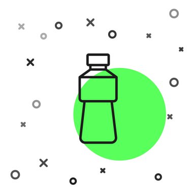 Beyaz arka planda izole edilmiş siyah çizgi su ikonu. Soda su içme tabelası. Vektör