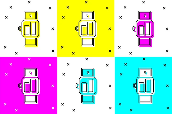 Définir Smartwatch icône isolée sur fond de couleur. Vecteur — Image vectorielle
