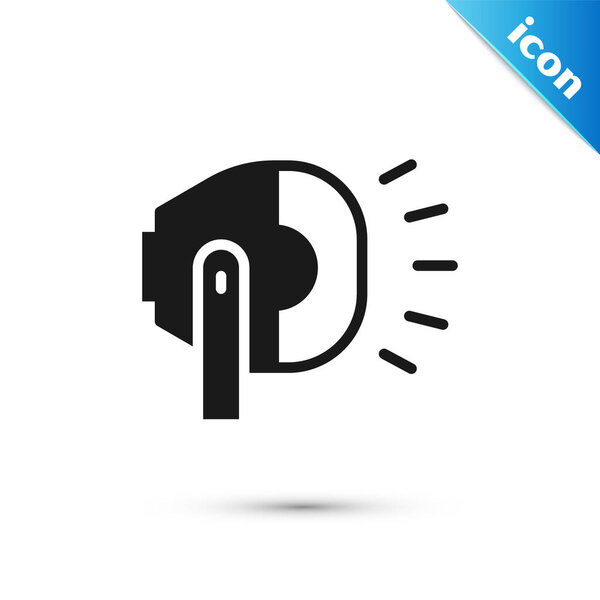 Иконка светильника серого велосипеда изолирована на белом фоне. Велосипедные дорожные виды спорта ночной езды свет. Вектор