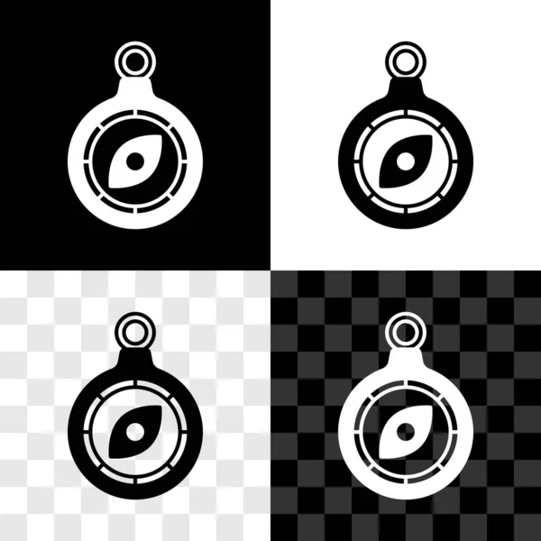 Set Kompass ikon isolerad på svart och vitt, transparent bakgrund. Windrose navigeringssymbol. Vindrosa tecken. Vektor — Stock vektor