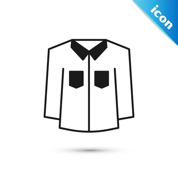 Grey Shirt Icon Isolated White Background Vector —  Vetores de Stock