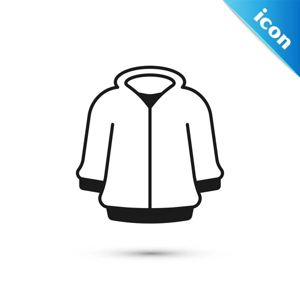 Grijze Hoodie Pictogram Geïsoleerd Witte Achtergrond Een Capuchon Sweater Vector — Stockvector