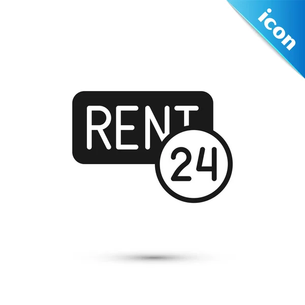 Grey Hanging Sign Text Rent Icon Isolated White Background Signboard — Stock Vector