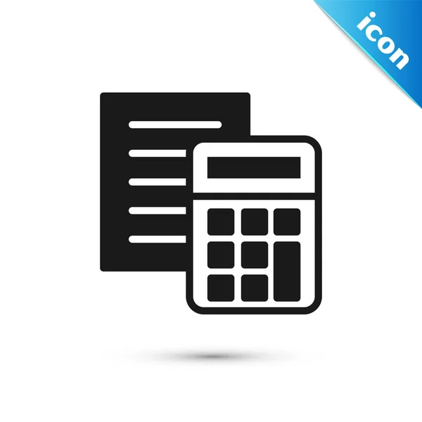 Grey Calculator Icon Isolated White Background Accounting Symbol Business Calculations — Stock Vector