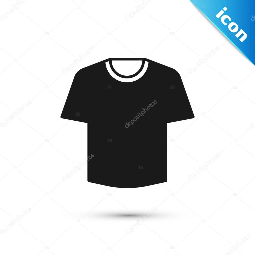 Grey T-shirt icon isolated on white background. Vector.