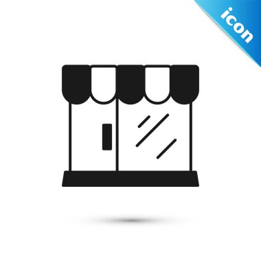 Grey Barbershop building icon isolated on white background.  Vector