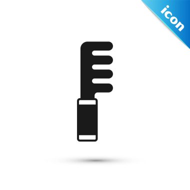 Beyaz arka planda gri saç fırçası simgesi izole edildi. Taraklı saç işareti. Berber sembolü. Vektör