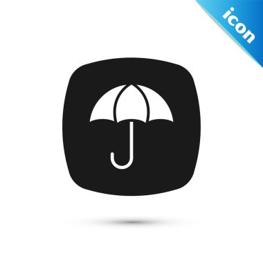 Grey Delivery package with umbrella symbol icon isolated on white background. Parcel cardboard box with umbrella sign. Logistic and delivery.  Vector